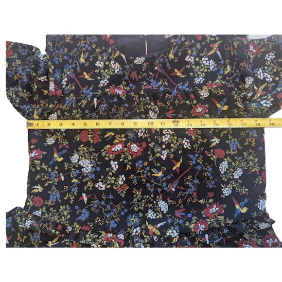 Madewell Floral Peplum Blouse Size Small Long Sleeves - Picture 12 of 15
